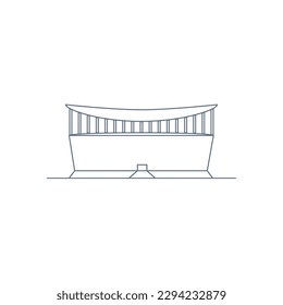Front view of a stadium icon Outline style Vector