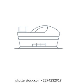 Front view of a stadium icon Outline style Vector