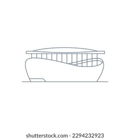Front view of a stadium icon Outline style Vector