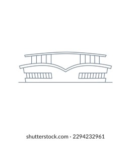 Front view of a stadium icon Outline style Vector