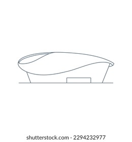 Vista frontal de un icono del estadio Estilo de contorno Vector