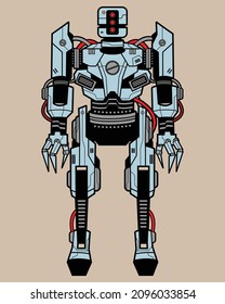 front view standing robot vector illustration