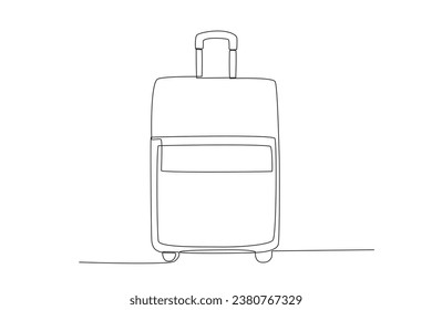Front view of a suitcase. Baggage one-line drawing