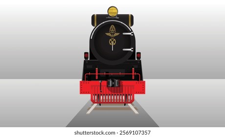 Front view of Thai train, Royal locomotive