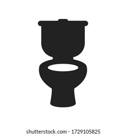 Front view toilet WC icon. Simplified flat web icon isolated outline.