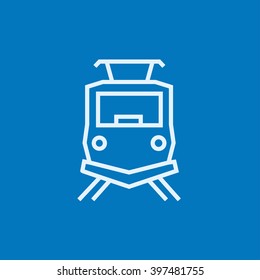 Front view of train line icon.
