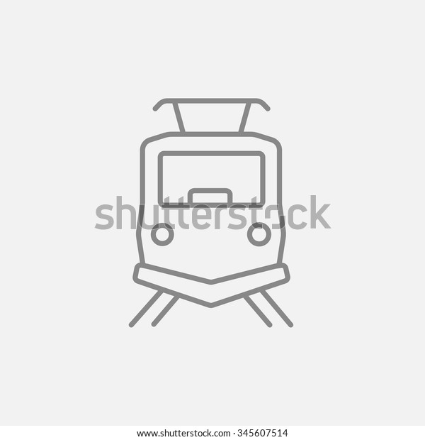 Front\
view of train line icon for web, mobile and infographics. Vector\
dark grey icon isolated on light grey\
background.