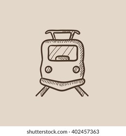 Vista frontal del icono de esbozo del tren.