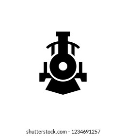 front view transport, locomotive icon. Element of transport front view icon for mobile concept and web apps. Glyph front view transport, locomotive icon can be used for web