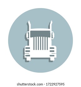 Front view truck, auto badge icon. Simple glyph, flat vector of transport icons for ui and ux, website or mobile application