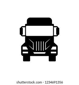 front view truck, auto icon. Element of transport front view icon for mobile concept and web apps. Glyph front view truck, auto icon can be used for web and mobile