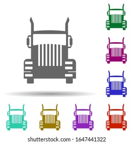 coche de vista frontal, automático en icono de estilo multicolor. Glifo simple, vector plano de los iconos de transporte para ui y ux, sitio web o aplicación móvil