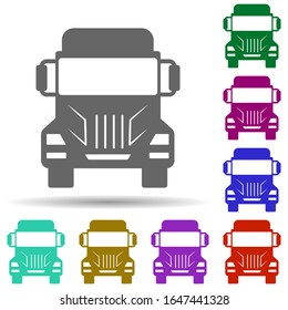 Front view truck, auto in multi color style icon. Simple glyph, flat vector of transport icons for ui and ux, website or mobile application