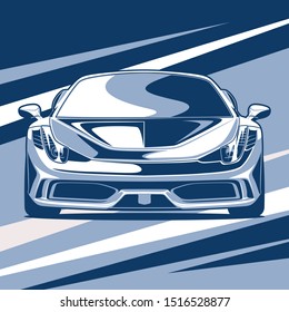front view vector car illustration