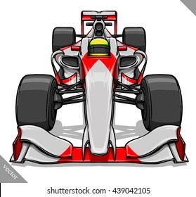 front view vector fast cartoon formula race car illustration art