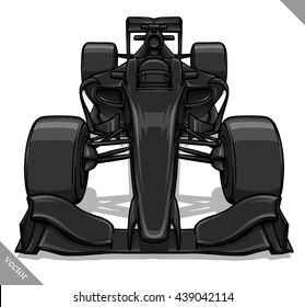 front view vector fast cartoon formula race car illustration art