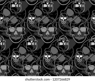 Front view vector illustration of a human skull pattern