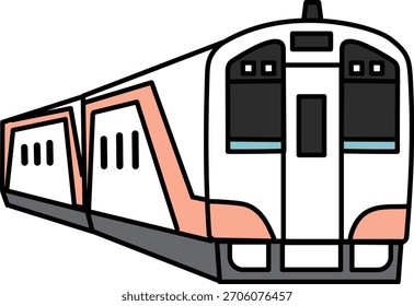 Ilustración vectorial frontal de un ferrocarril de Sanriku con su distintivo diseño regional