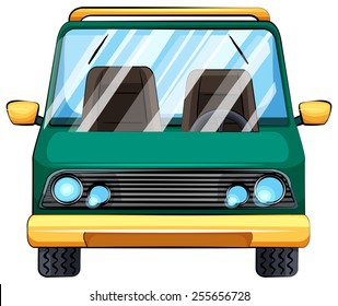 A front view of a vehicle on a white background