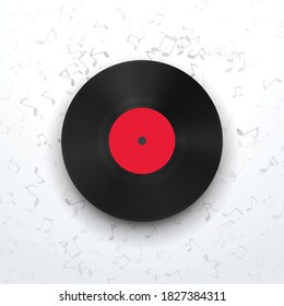 front view to vinyl record light background
