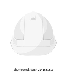 Front view white helmet hat or Architect helmet hat or manager helmet hat isolated graphic flat design vector illustration  