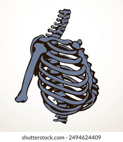 Front view white old woman sick joint part arm torso ache hospital surgery care therapy scan x ray film logo set. Hand drawn female medic xray dead male spinal ill lung pain exam doodl line sketch art