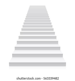 Front view of white staircase vector illustration