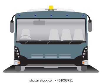 Front view of wide body  Airport bus