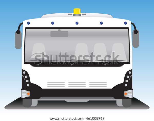 Front view of wide body \
Airport bus