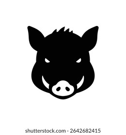 Front View of Wild Boar Head Detailed Animal Portrait