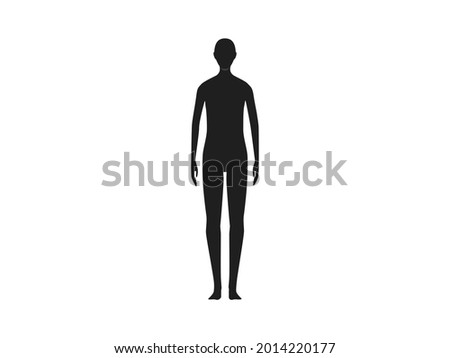 Front view of a x-gender human body silhouette ストックフォト © 