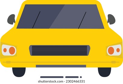 Front view of yellow taxi, cab service