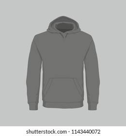 Front views of men's black hooded sweatshirt on white background