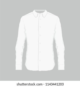 Front views of Men's white dress shirt on white background