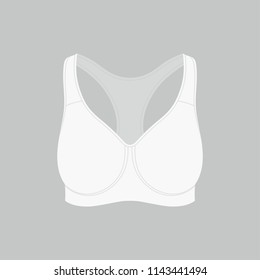 Front views of women's white sport bra on white background
