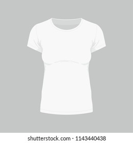 Front views of women's white t-shirt on white background