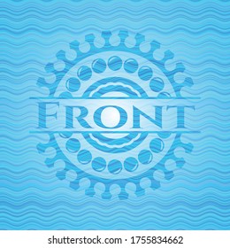 Front water representation style emblem. Vector Illustration. Detailed. 