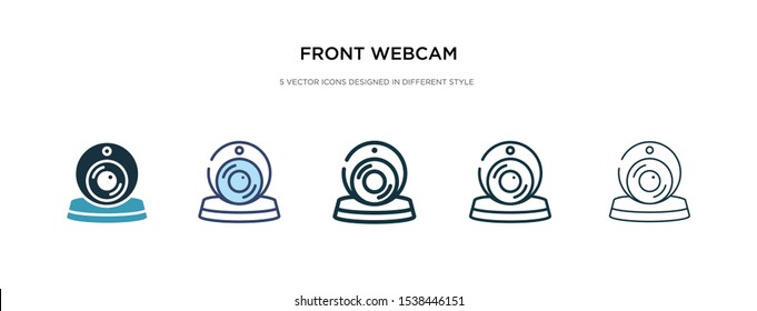 front webcam icon in different style vector illustration. two colored and black front webcam vector icons designed in filled, outline, line and stroke style can be used for web, mobile, ui