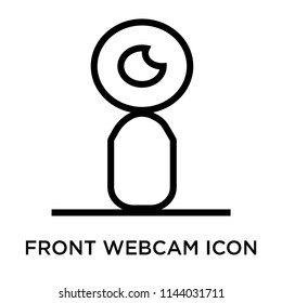 Front webcam icon vector isolated on white background for your web and mobile app design, Front webcam logo concept