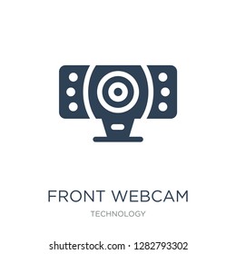 front webcam icon vector on white background, front webcam trendy filled icons from Technology collection, front webcam vector illustration