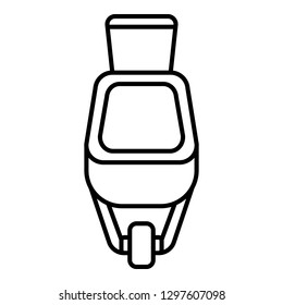Front wheelbarrow icon. Outline front wheelbarrow vector icon for web design isolated on white background