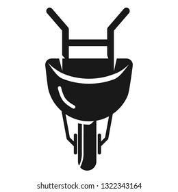 Front wheelbarrow icon. Simple illustration of front wheelbarrow vector icon for web design isolated on white background