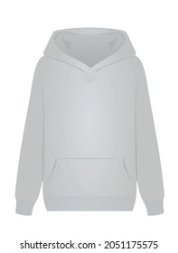 Front white hoodie. vector illustration