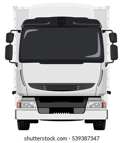 Front of the white truck on a white background