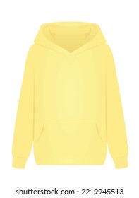 Front yellow hoodie. vector illustration