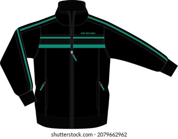 front zipper black men's jacket