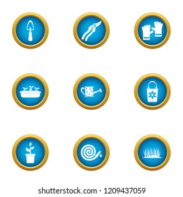 Frontage icons set. Flat set of 9 frontage vector icons for web isolated on white background