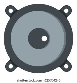 Frontal audio speaker icon flat isolated on white background vector illustration