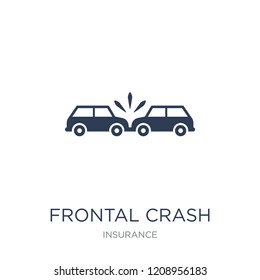 Frontal crash icon. Trendy flat vector Frontal crash icon on white background from Insurance collection, vector illustration can be use for web and mobile, eps10