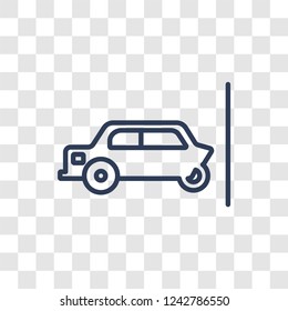 Frontal crash icon. Trendy linear Frontal crash logo concept on transparent background from Insurance collection